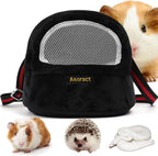 Hamster Carrier Bag, Upgraded Small Animal Bonding Soft Hedgehog Pouch Portable Outgoing Travel Bag with Adjustable Strap and Breathable Mesh for Squirrel Mice Sugar Glider Etc (Black, L) - Image 9