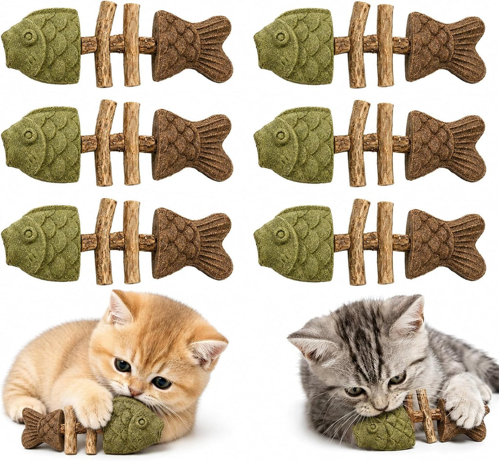 Catnip and Silvervine Chew, Natural Fishbone Chew Toy for Cats, Fishbone-Shaped Cat Dental Toy for Chewing, Licking, Pawing, Boredom Relief & Enrichment for Cats (2 PCS, Mixed Flavor) - Image 11