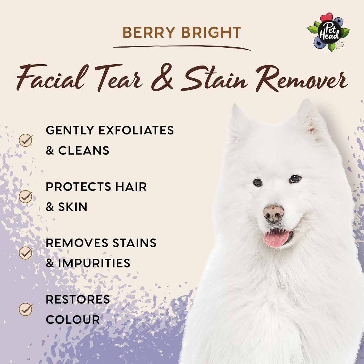 Pet Head Berry Bright cleanser texture and foam details