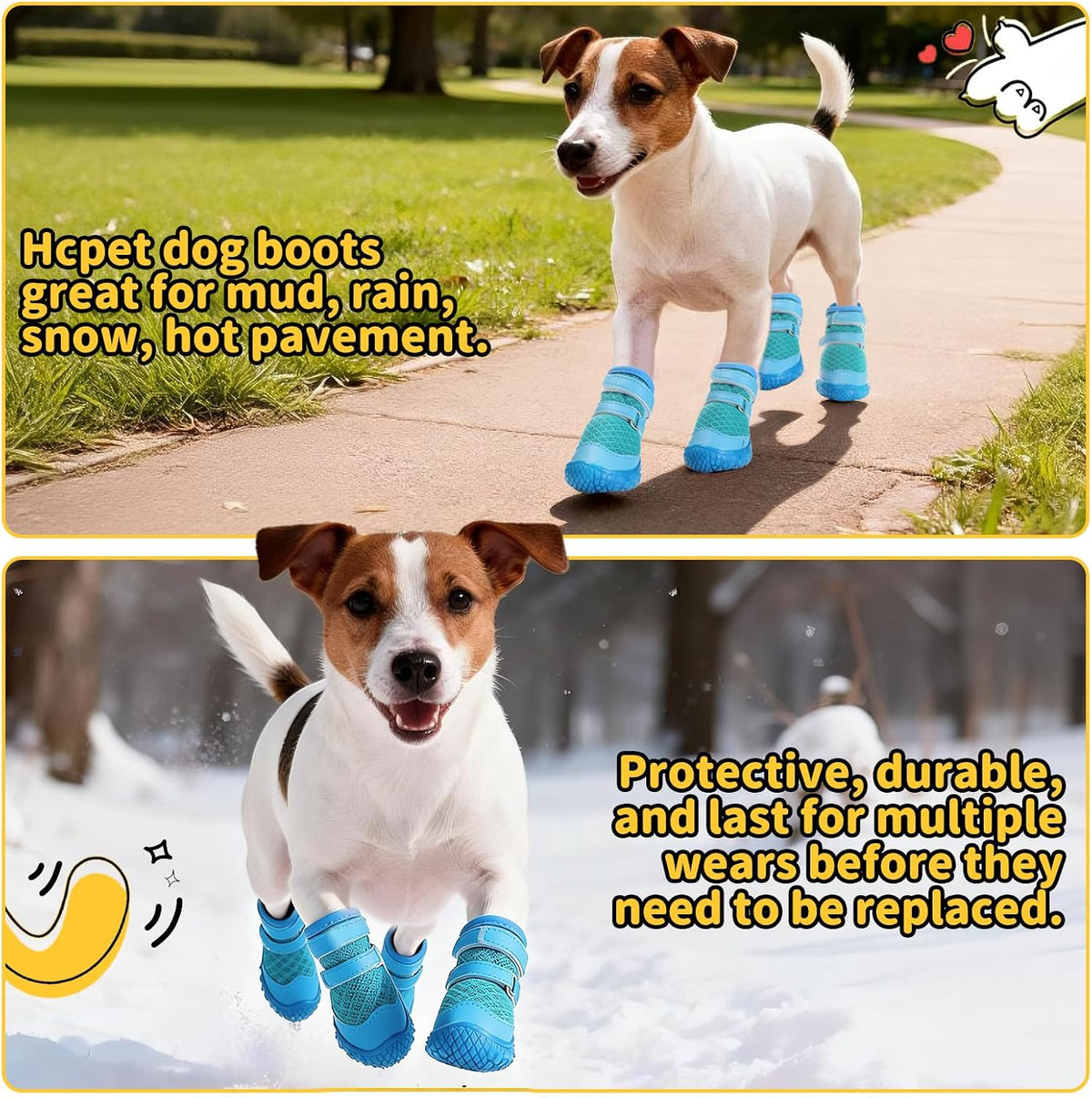 Top view of Hcpet breathable mesh dog booties