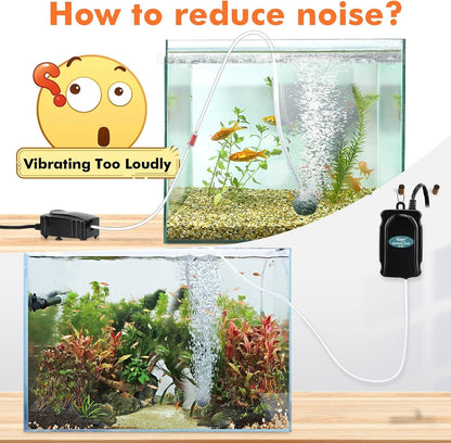 Close up of Hygger air stone bubbler for small fish tanks