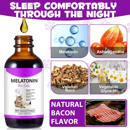Anxiety relief drops for cats calming liquid formula packaging details