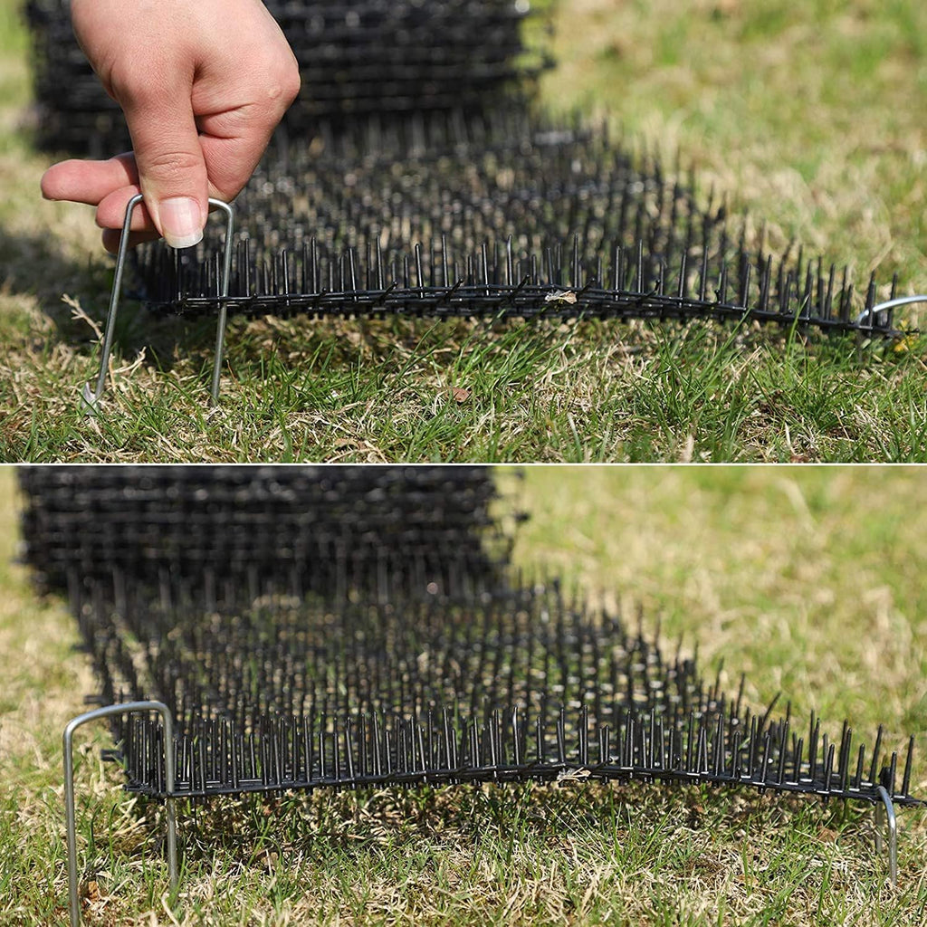 Hmdivor outdoor cat deterrent mat being cut to size