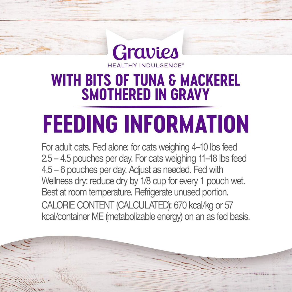 Savory gravy cat food meal served in a bowl