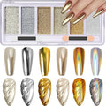 DRMODE gold silver chrome nail powder palette front view