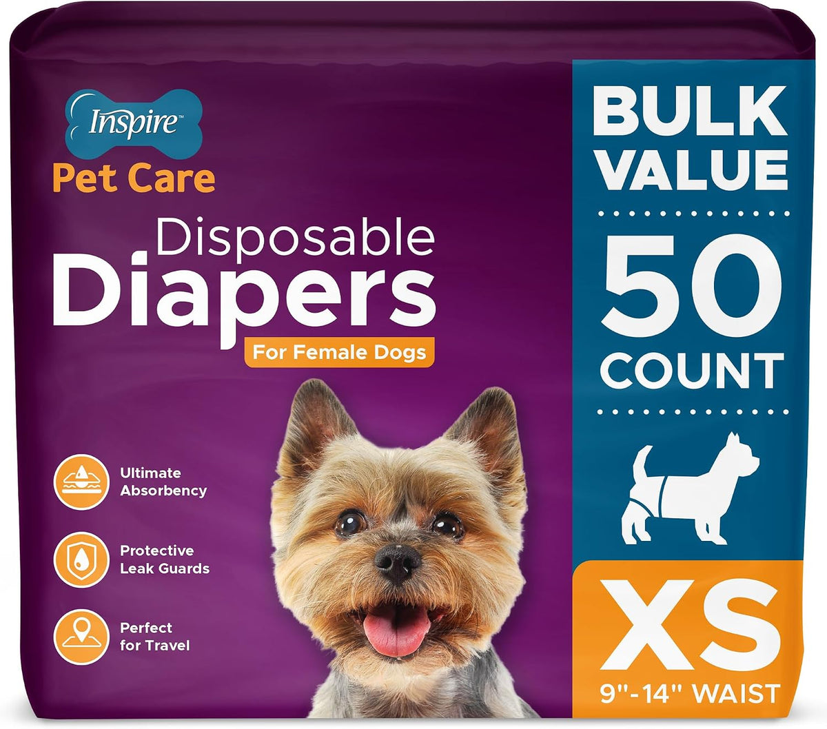 Inspire Pet Care Dog Diapers Female Dogs | Bulk Value Doggie Incontinence, Accidents, for Heat, Pee or Period and Housebreaking (Large (30 Count)) - Image 15