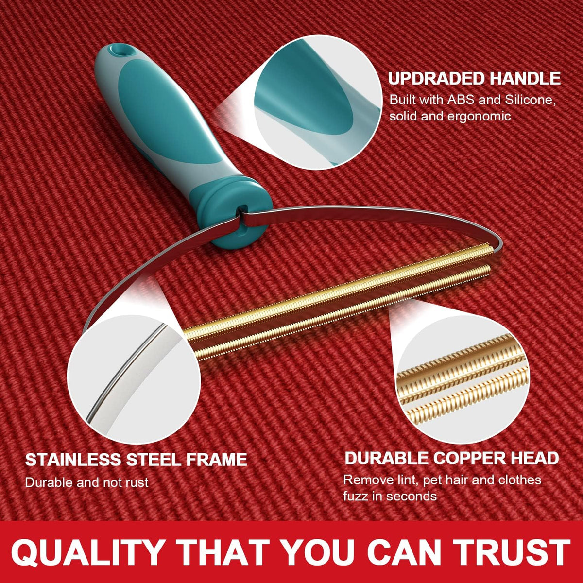 Ergonomic handle design of the Elemsy lint cleaner