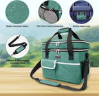 BAGLHER green dog travel bag back view showing adjustable backpack straps