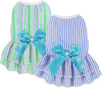 Dog Dress, Cute Pet Princess Dresses with Bright Color Design, Sweet Bowknot, Dog Clothes for Small Dogs Girl, Breathable & Lightweight, for Spring Summer, 2 Pack (Pink Purple, XX-Small) - Image 10
