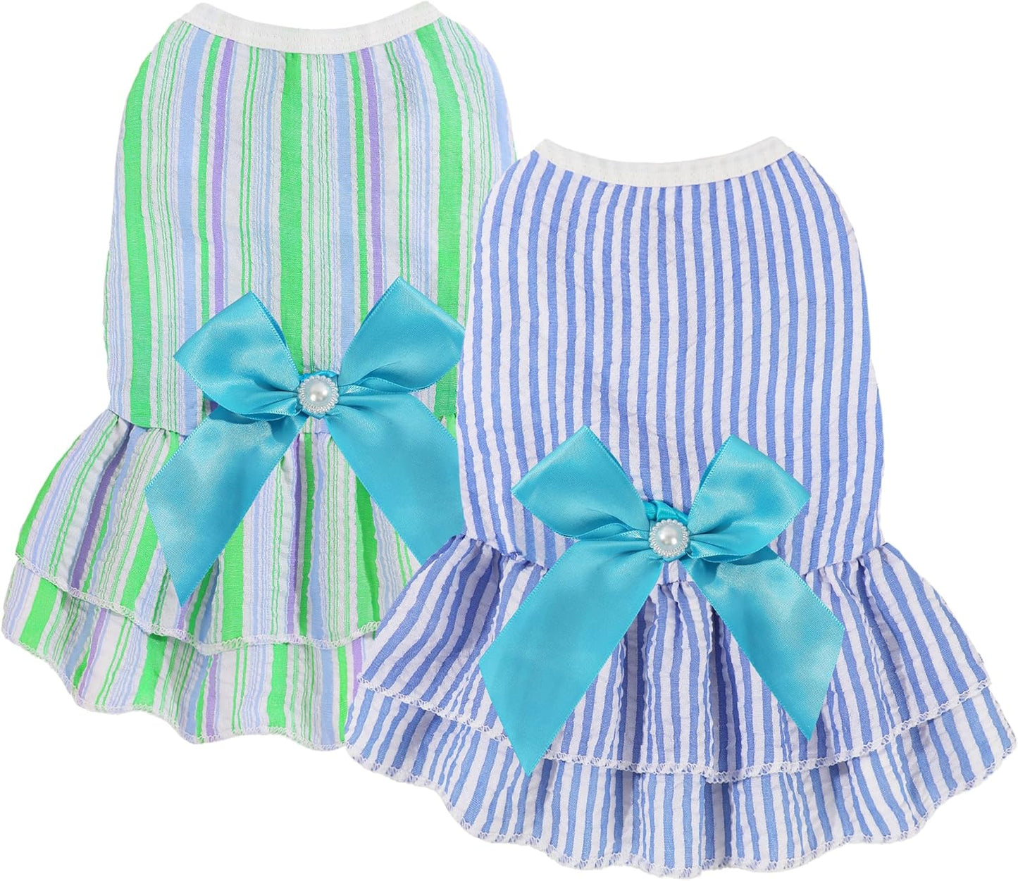 Dog Dress, Cute Pet Princess Dresses with Bright Color Design, Sweet Bowknot, Dog Clothes for Small Dogs Girl, Breathable & Lightweight, for Spring Summer, 2 Pack (Pink Purple, XX-Small) - Image 10