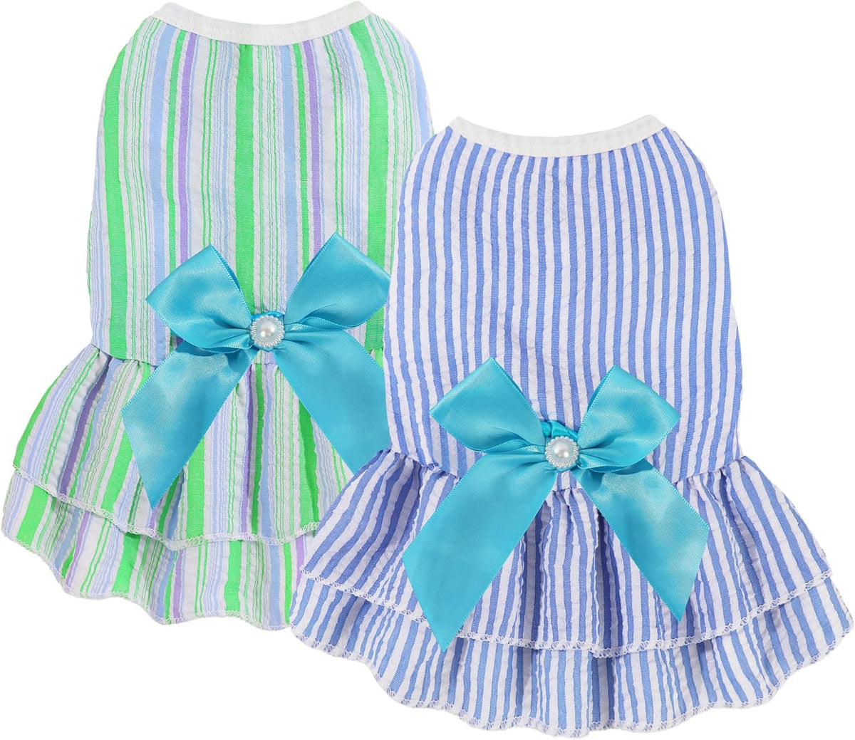 Dog Dress, Cute Pet Princess Dresses with Bright Color Design, Sweet Bowknot, Dog Clothes for Small Dogs Girl, Breathable & Lightweight, for Spring Summer, 2 Pack (Pink Purple, XX-Small) - Image 10