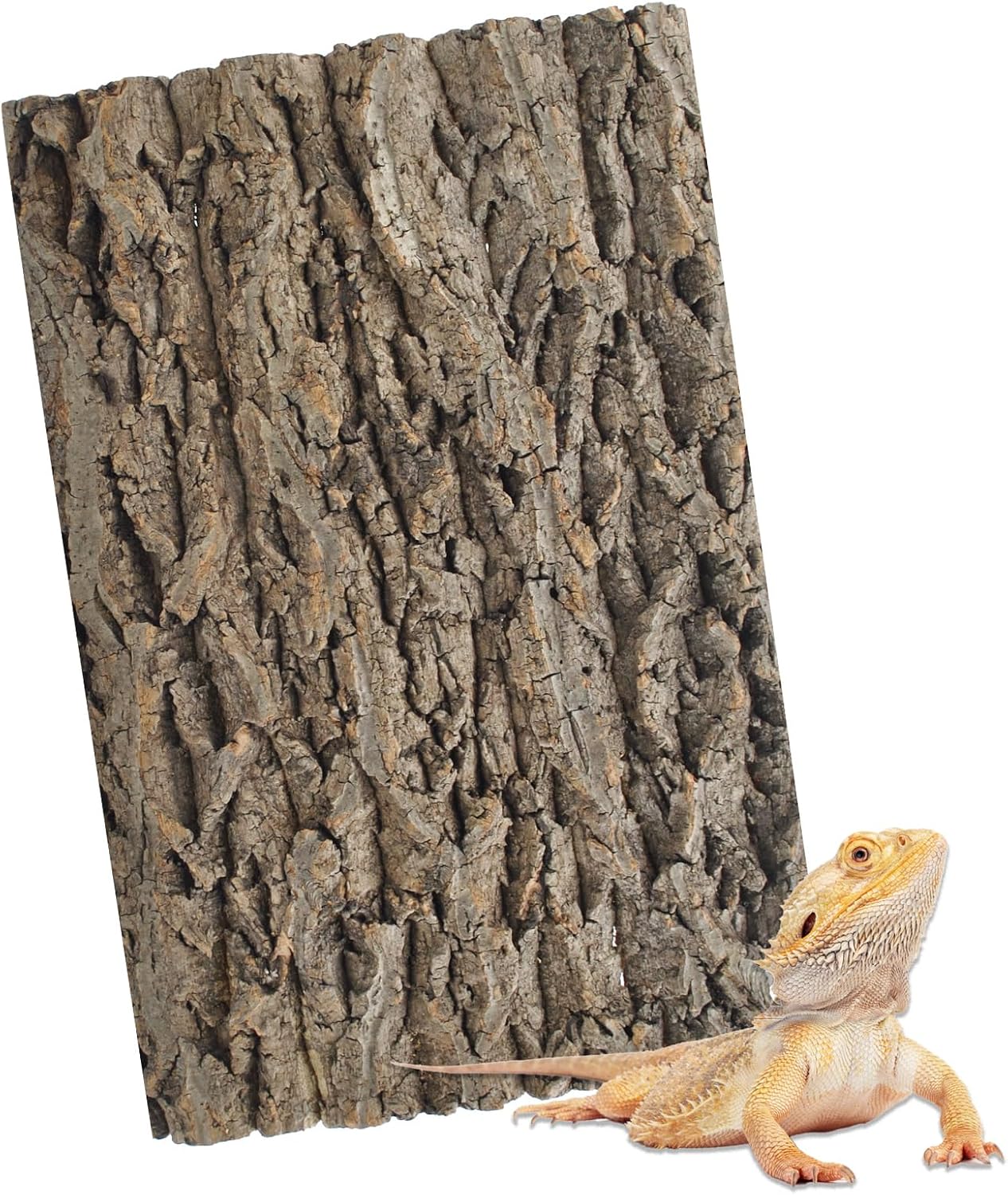 PINVNBY Reptile Terrarium Cork Background, Bearded Dragon Tank Bark Backdrop Wall Decor with Artificial Moss for Gecko Lizard Tortoise Frog Chameleon(4 Pack) - Image 11