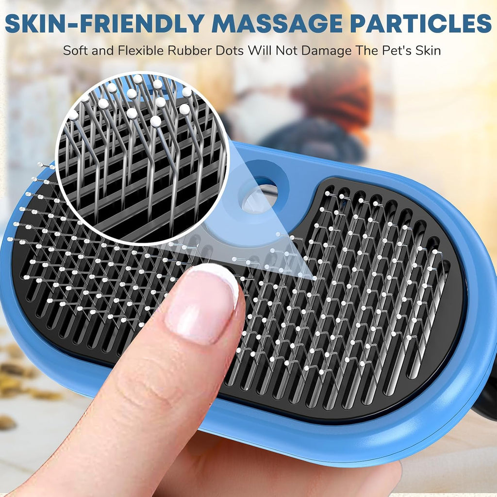 Steamy pet brush USB charging port and battery indicator
