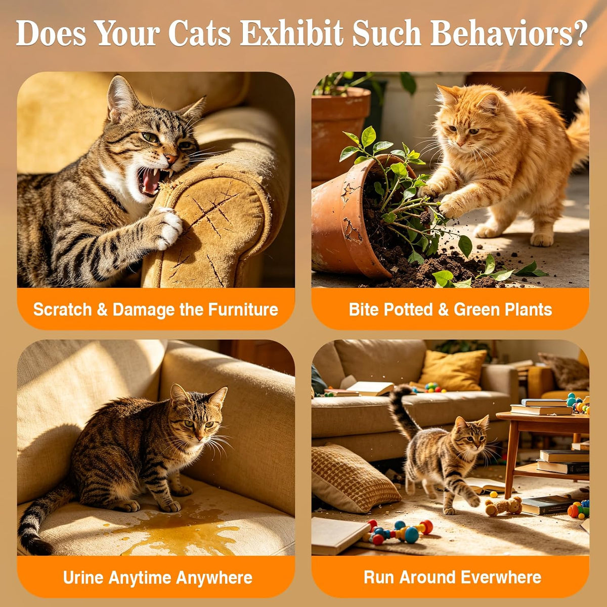 Cat scratching deterrent spray label details