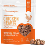 Open bag of smallbatch turkey heart treats showing raw texture