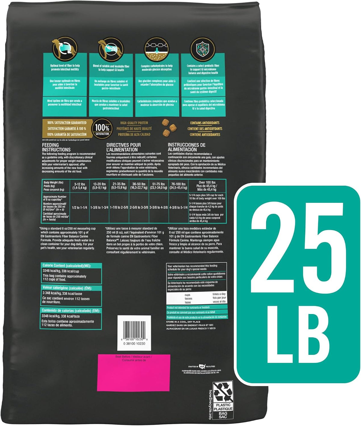 Pro Plan Veterinary Diets Purina EN Gastroenteric Fiber Balance Canine Formula Dog Food Dry - 25 lb. Bag - Image 9