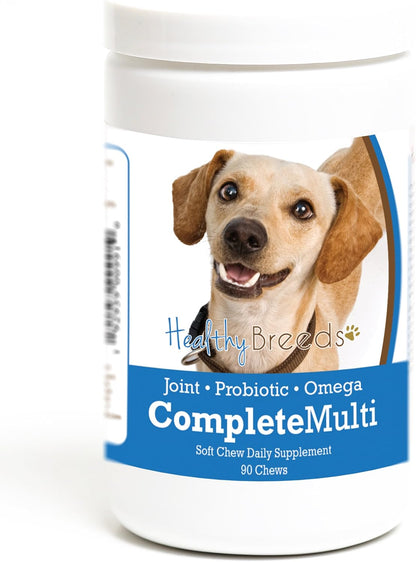 Healthy Breeds Doberman Pinscher 90 count soft chews jar top view