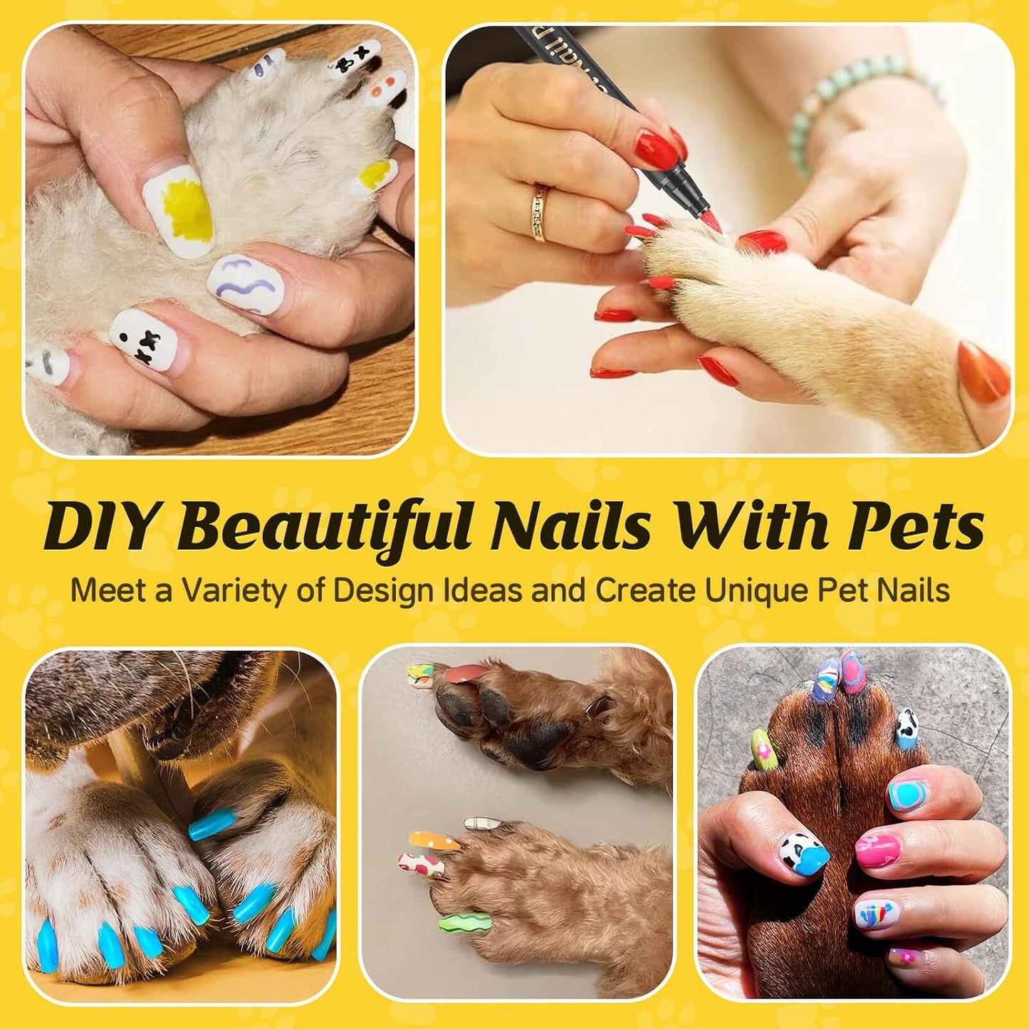 Variety of metallic and matte dog nail paint pens