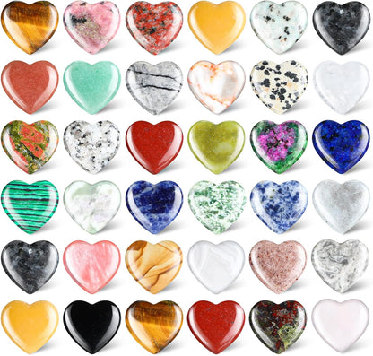 Nuenen 40 Pieces Heart Shaped Crystal Stones front view assorted colors