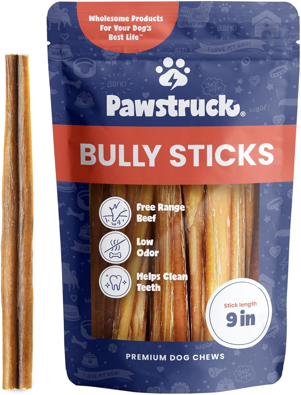 Pawstruck Natural 5-8" Bully Sticks for Dogs - Best Long-Lasting, Rawhide-Free, Low Odor Dental Chew Treat - Healthy Single Ingredient, 100% Real Beef - 8 oz Bag - Packaging May Vary - Image 11