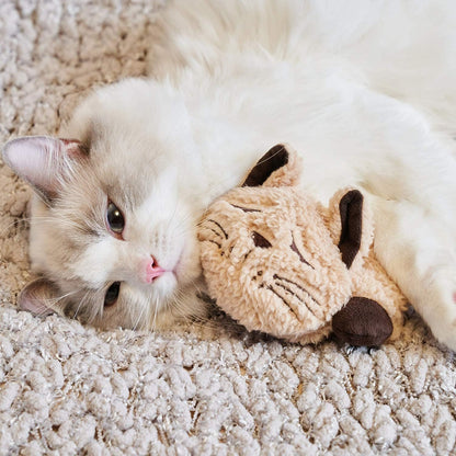 Close up details of the durable stitching on the All For Paws calming pet sleep aid companion.