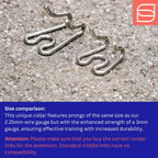 Three pack of three millimeter short version stainless steel dog training prongs.