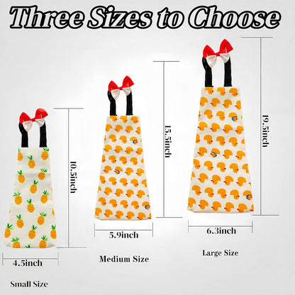 Magnoloran poultry outfit with stylish yellow duck pattern highlighting the durable soft fabric texture.