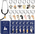 XunYee veterinary appreciation gifts bulk stethoscope charms front view showcasing various colorful enamel cat and dog pendants