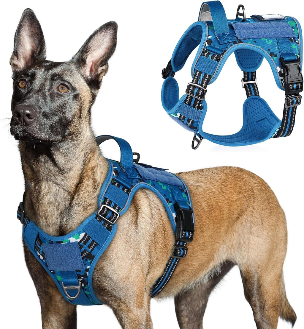 rabbitgoo Tactical Dog Harness for Large Dogs, No Pull Military Service Vest with Handle & Molle, Easy Control for Training Walking, Adjustable Reflective Straps, Black, L - Image 11