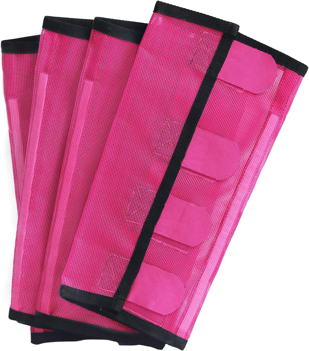Breathable PVC mesh horse boots close up on touch and go fasteners