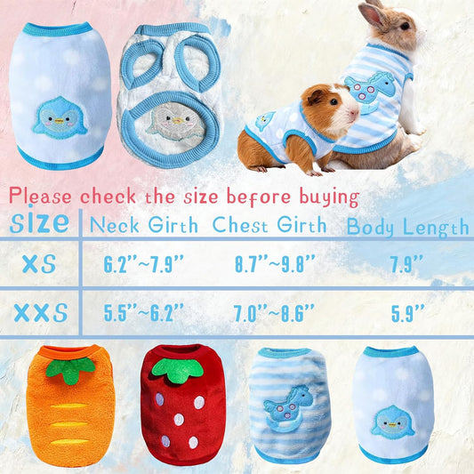 Four piece small animal apparel set in soft flannel fabric