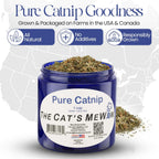 High potency single ingredient feline catnip jar showing product label