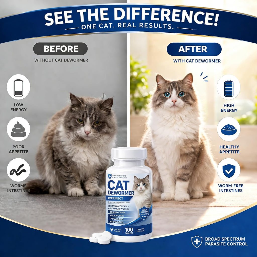 Imported USA cat deworming tablets packaging details and ingredients