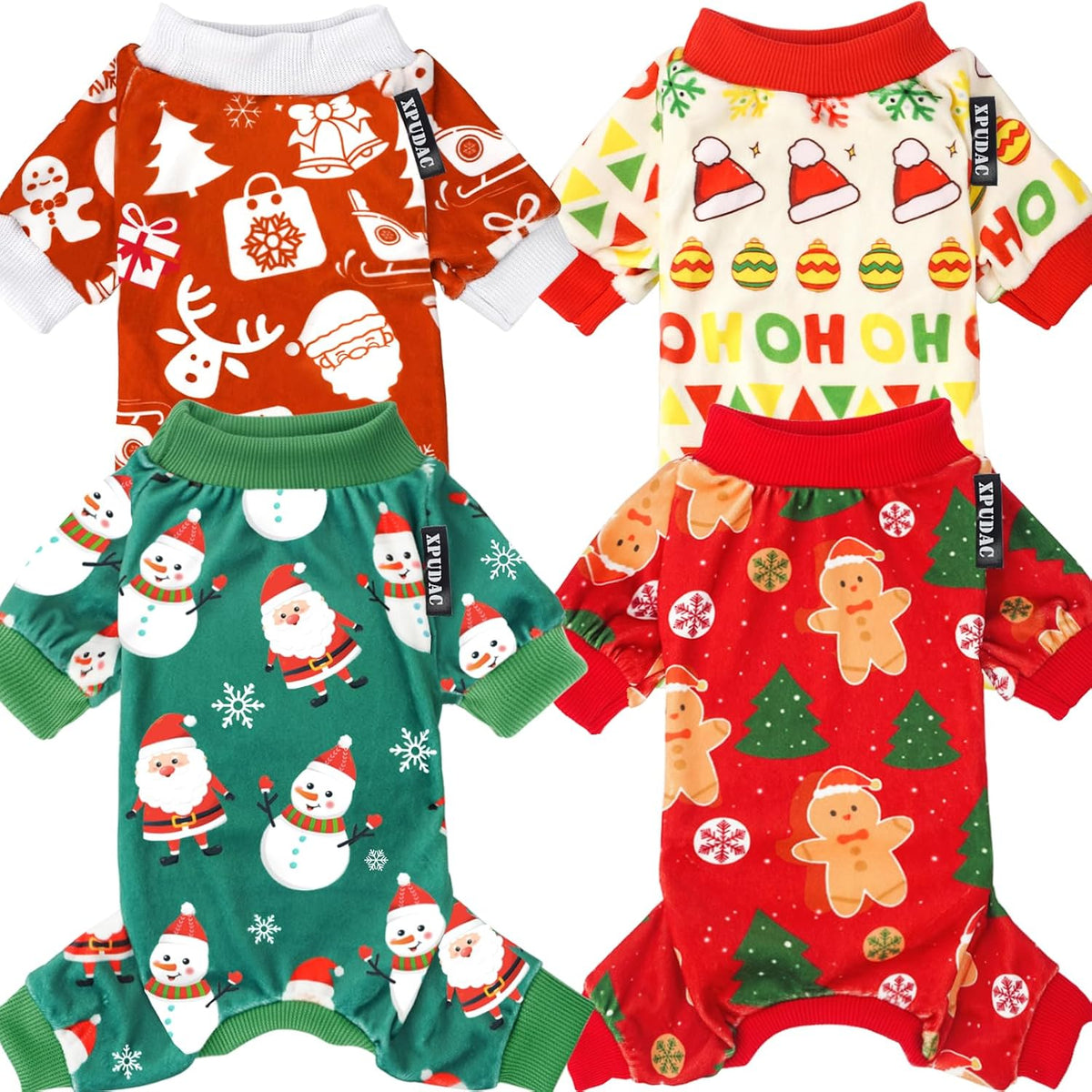 XPUDAC 4 Pack Dog Pajamas for Small Dogs Pjs Clothes Puppy Onesies Outfits for Doggie Duck Shirts Sleeper for Pet-M - Image 10