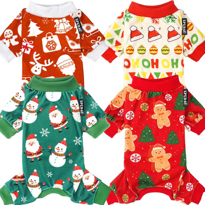 XPUDAC 4 Pack Dog Pajamas for Small Dogs Pjs Clothes Puppy Onesies Outfits for Doggie Duck Shirts Sleeper for Pet-M - Image 10