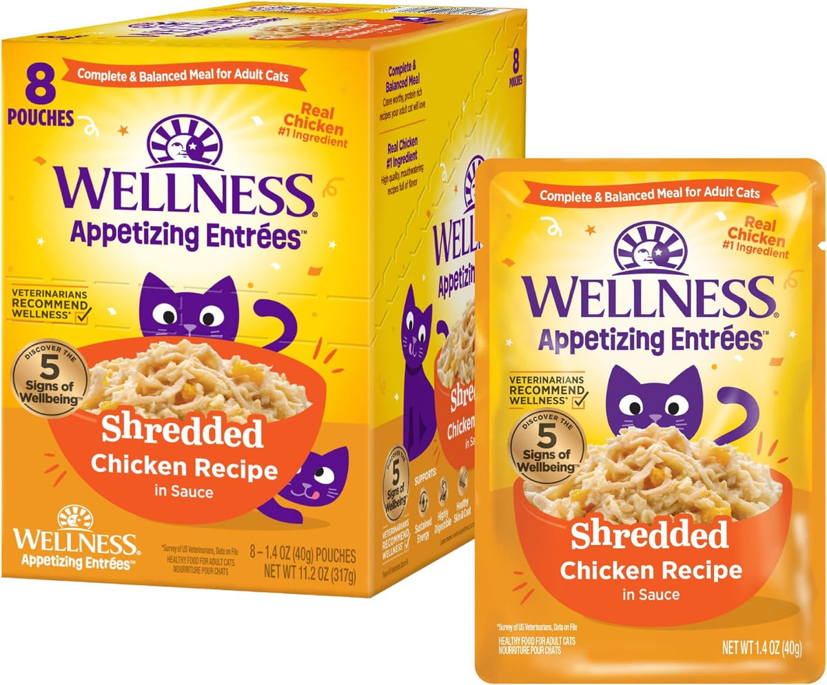 Wellness Appetizing Entres Mousse Adult Wet Cat Food, Natural, Protein Rich, Grain Free, Chicken Recipe, 1.4 oz, Pack of 8 Pouches - Image 12