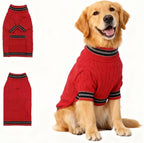 Premium quality imported winter dog coat in red and white stripe patterns
