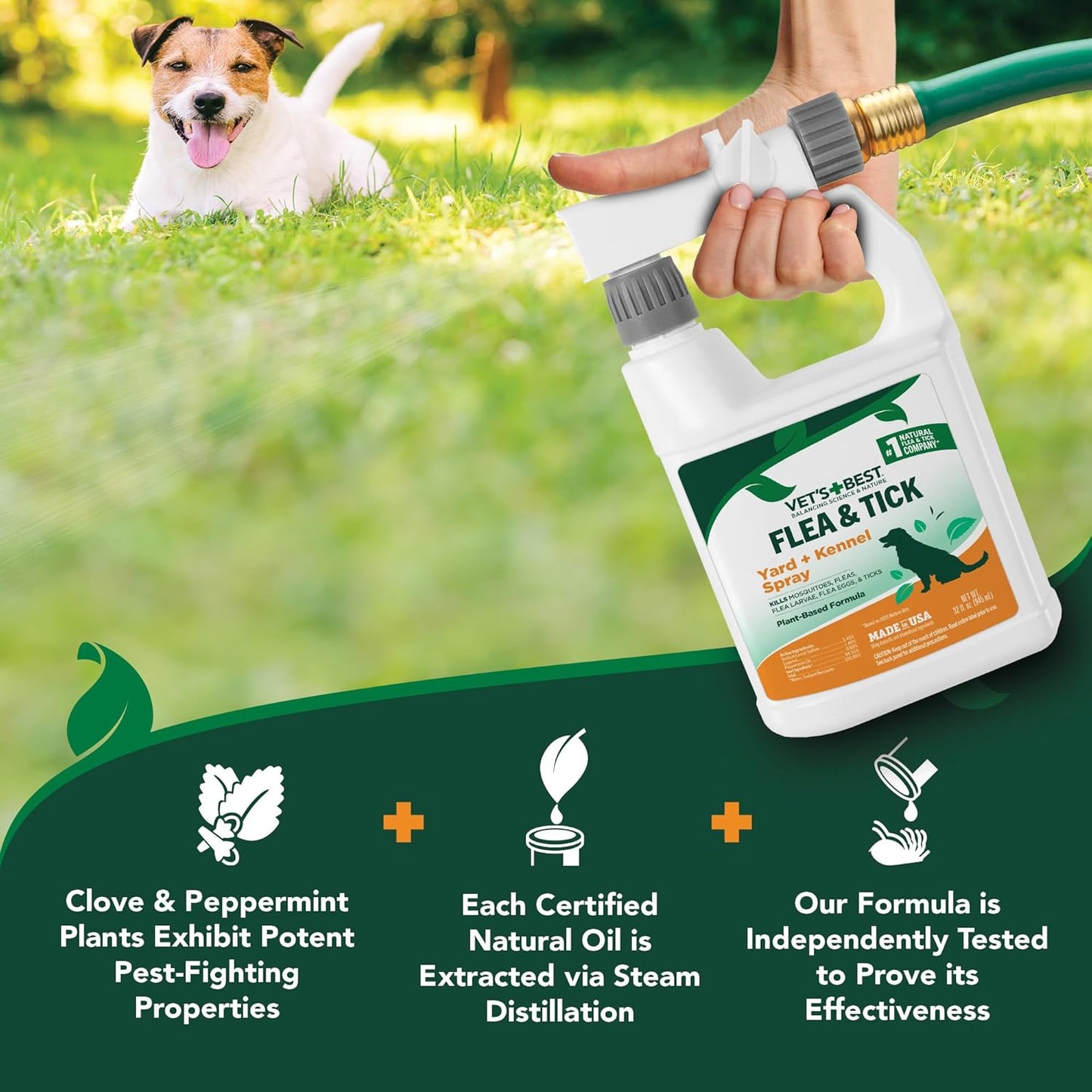 Plant based essential oil ingredients featured on Vet's Best flea treatment labels