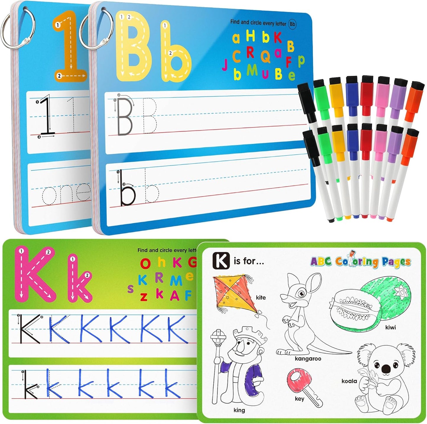 Coogam Handwriting Drawing Practice Cards front view showing educational tracing flashcards package