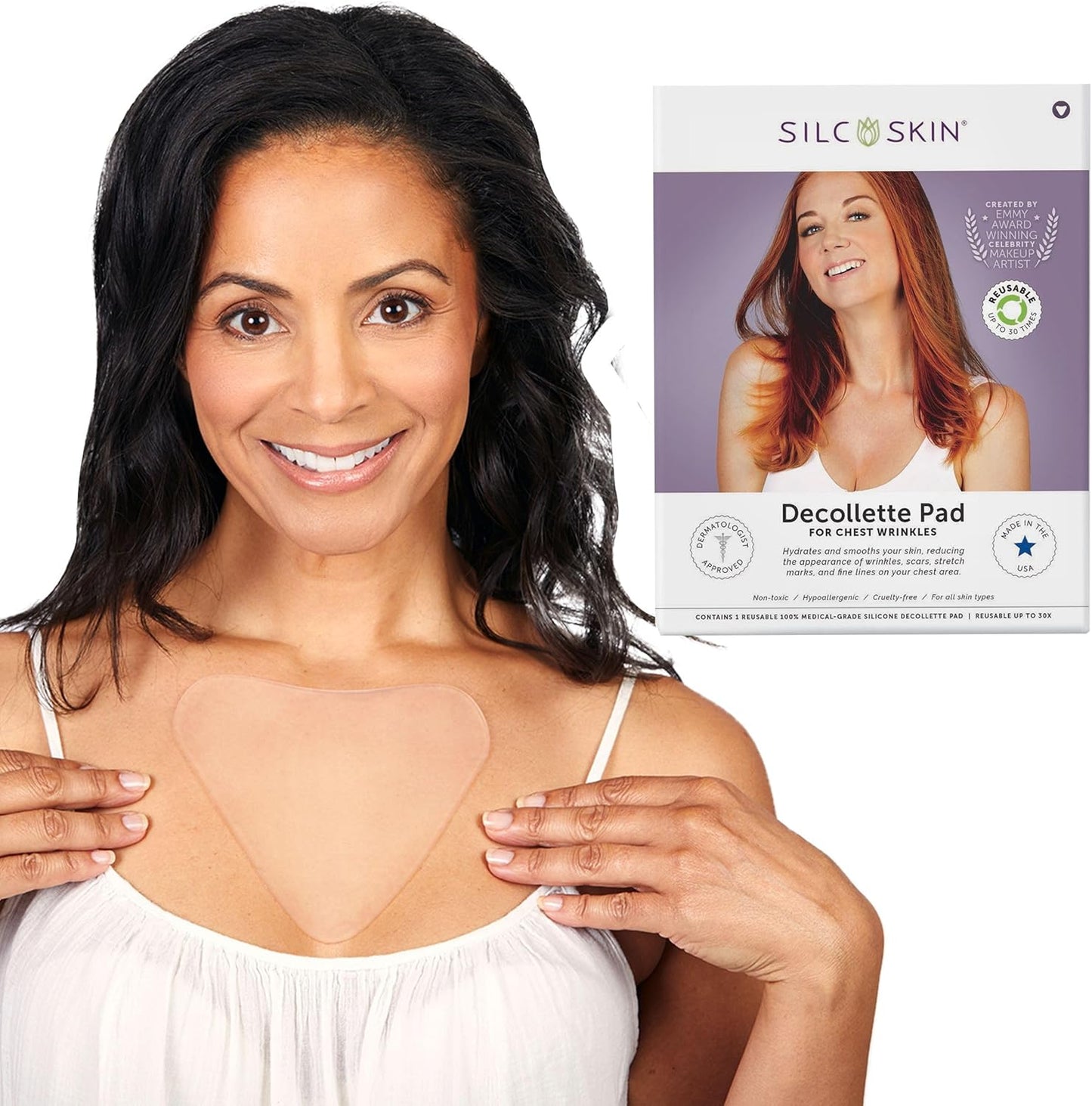 Silc Skin Decollette Pad authentic silicone chest wrinkle patch