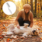 Close up of pet hair removal with fine tooth comb