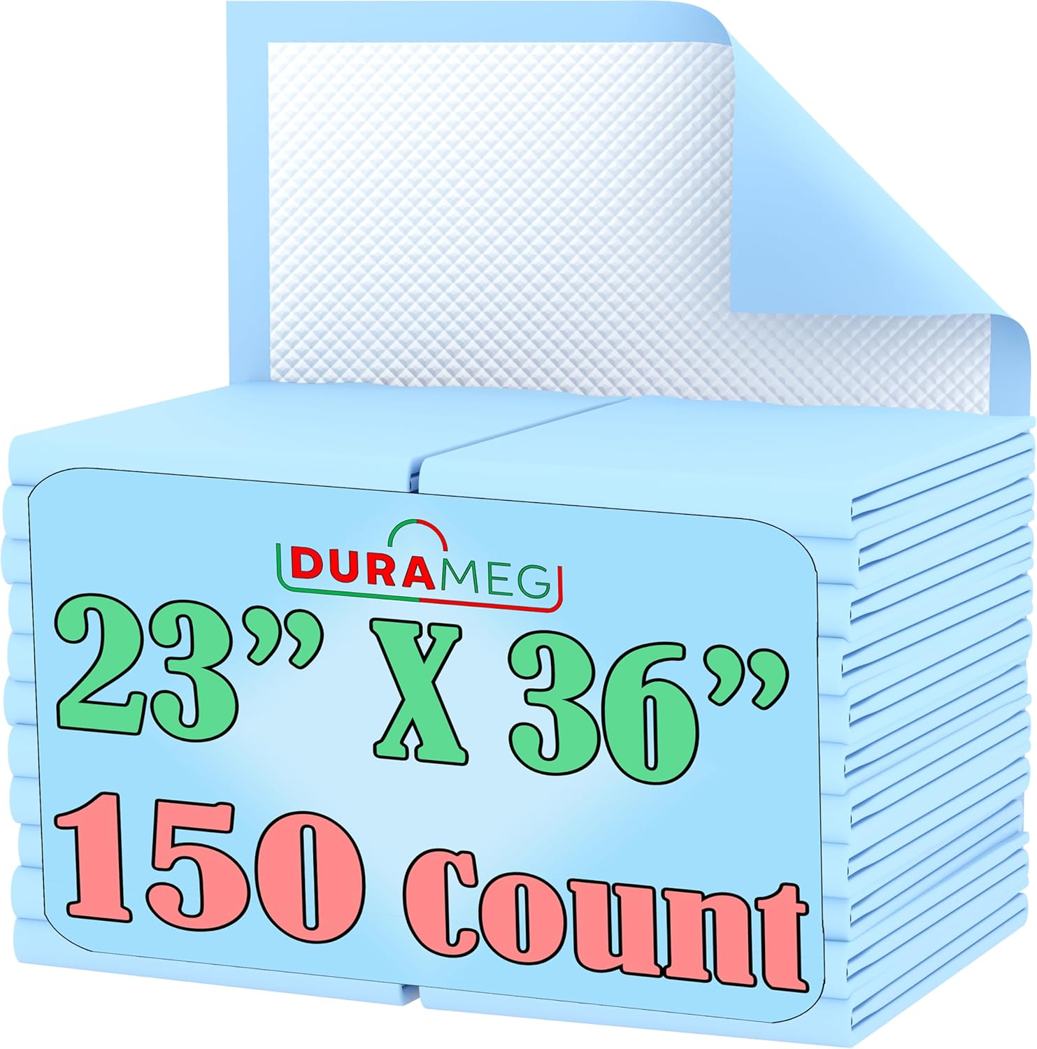 Durameg Chucks Pads Disposable Underpads bulk packaging showing the front view layout.