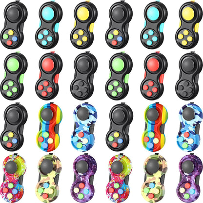 Leyndo 24 Piece Fidget Pad Sensory Toys pack in multiple colors displayed from the front view.