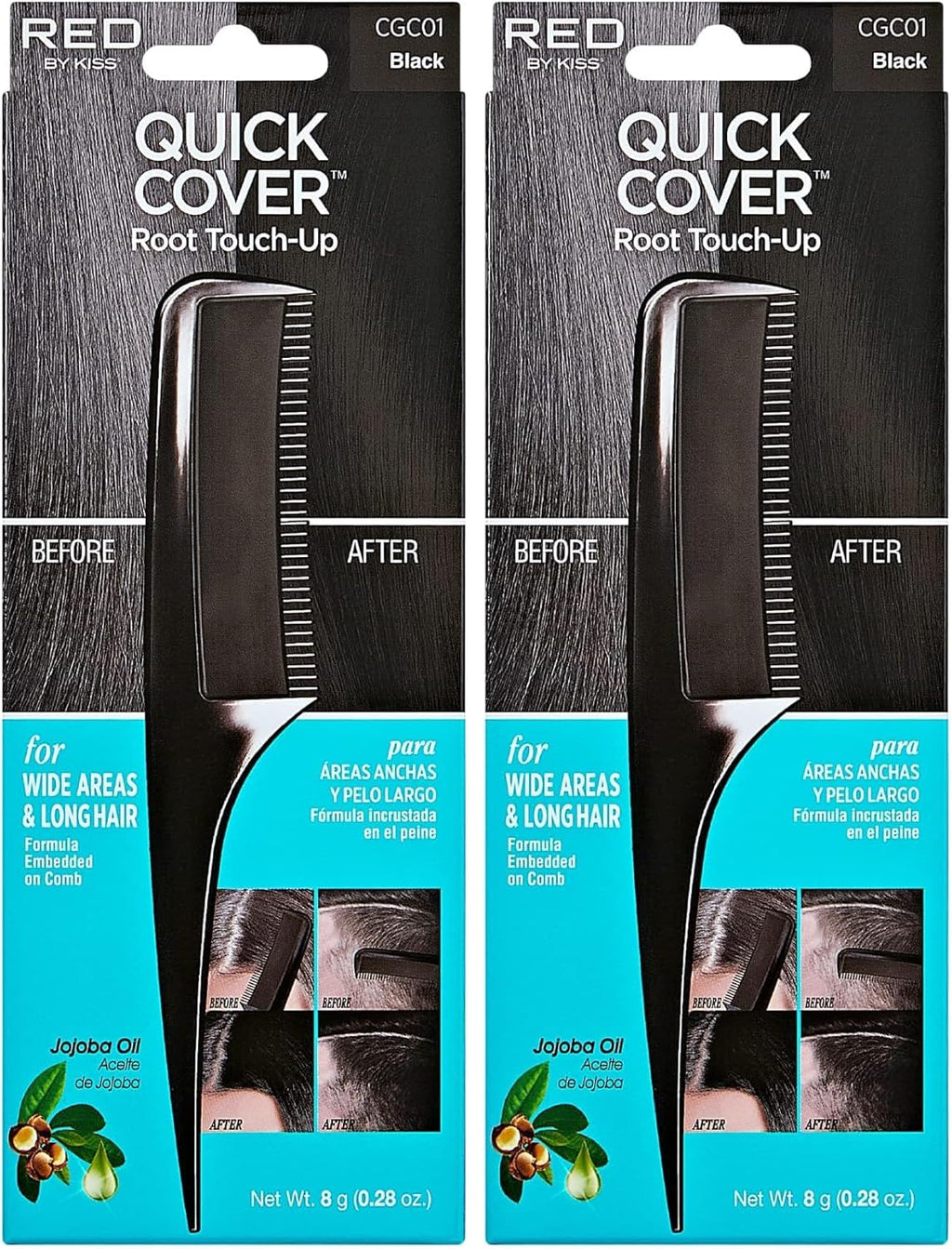 Red by Kiss premium root touch up comb black formula packaging contents demonstration