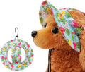 JpGdn dog bucket hat with flamingo print front view