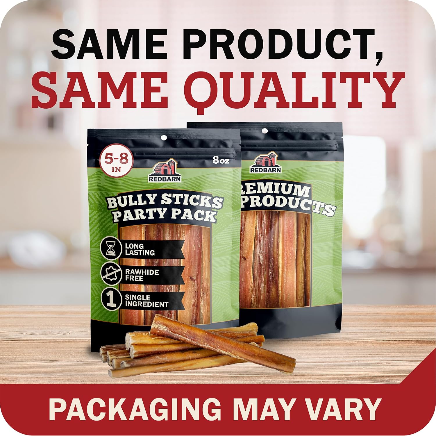 Redbarn Pet Products All Natural 5"-8" Bully Sticks for Small & Large Dogs - Healthy Long Lasting Chews Variety Party Pack - 100% Beef Single Ingredient Low Odor Rawhide Free Dental Treats - 8 oz Bag - Image 14