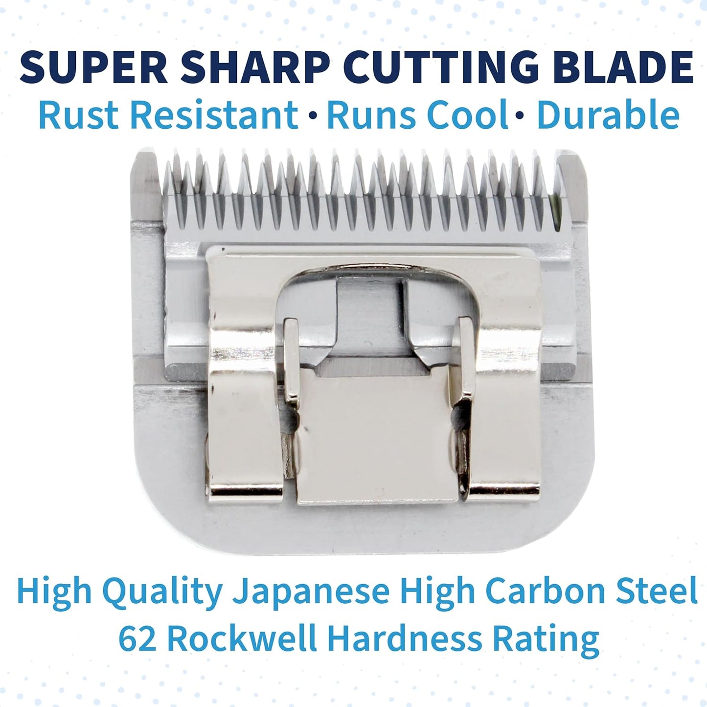 Authentic Bucchelli professional dog grooming blade zero point five millimeter close cut profile.