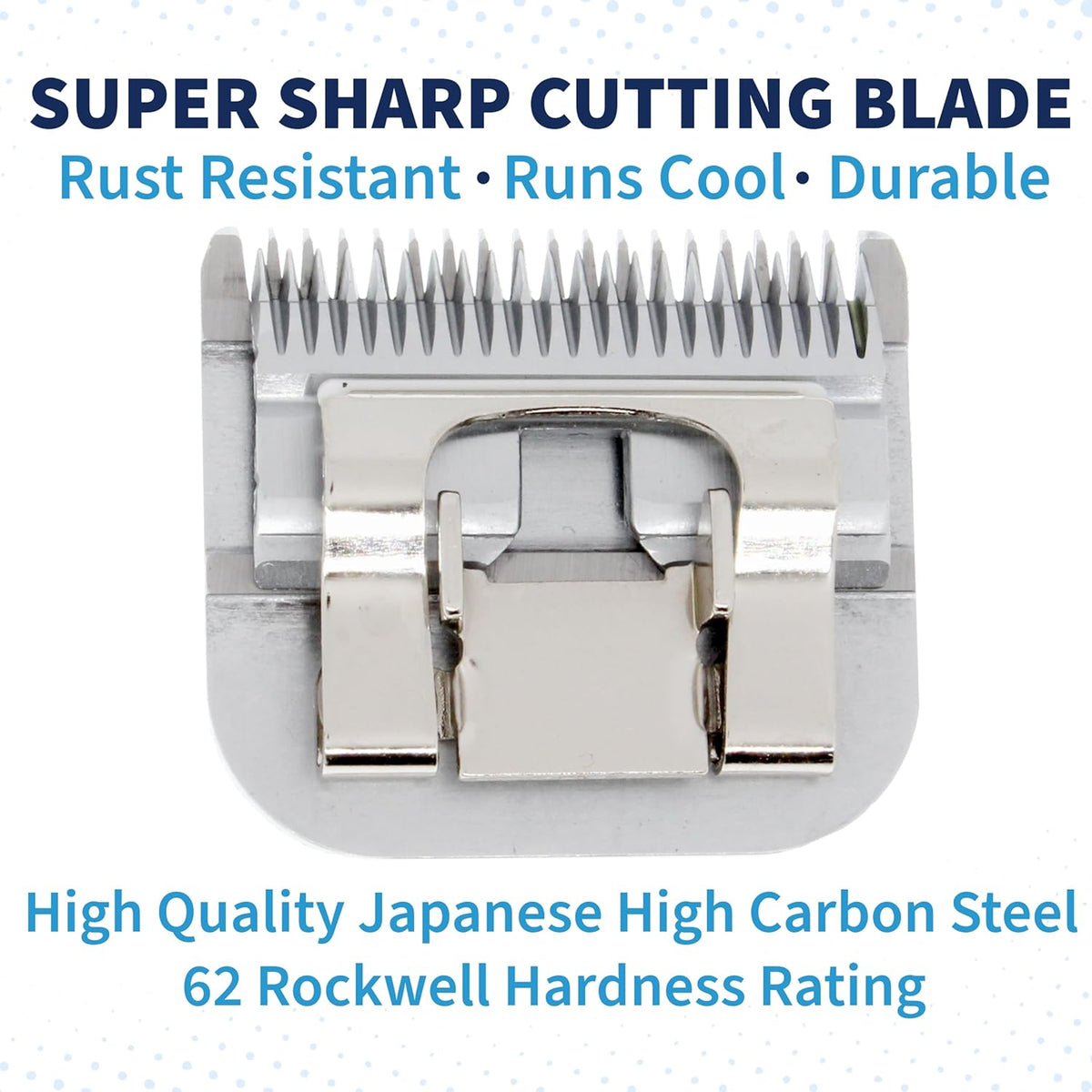 Authentic Bucchelli professional dog grooming blade zero point five millimeter close cut profile.