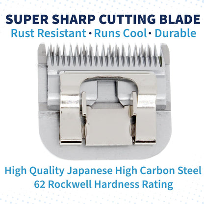 Authentic Bucchelli professional dog grooming blade zero point five millimeter close cut profile.
