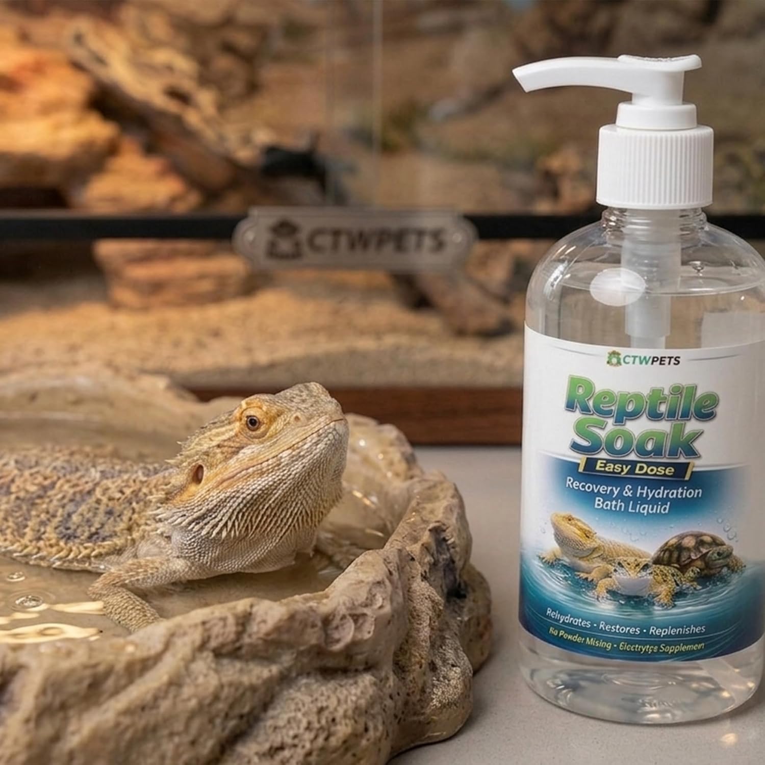 8 Ounce vitamin bath concentrate bottle for leopard geckos